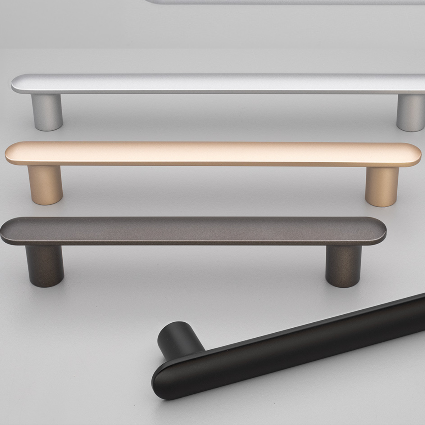 Kethy PM2817 Bega die‑cast zinc cabinet handle in matt finish – available in 128 mm to 288 mm centre‑to‑centre sizes