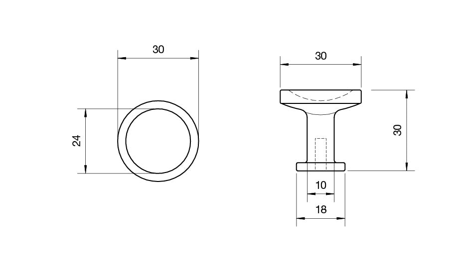 Kethy Randers die‑cast zinc cabinet and furniture knob in Antique Brown, Dark Brushed Gold, and Stainless finishes