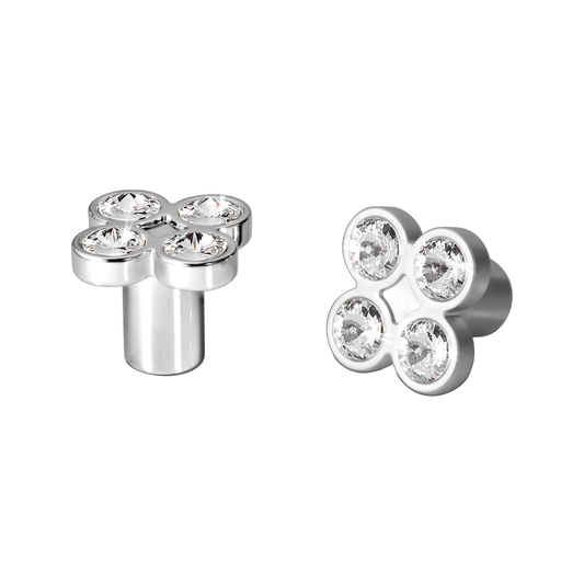 Kethy Rigel 4 stone crystal cluster cabinet knob, modern decorative furniture knob for kitchen cabinets, drawers, and luxury contemporary interior design