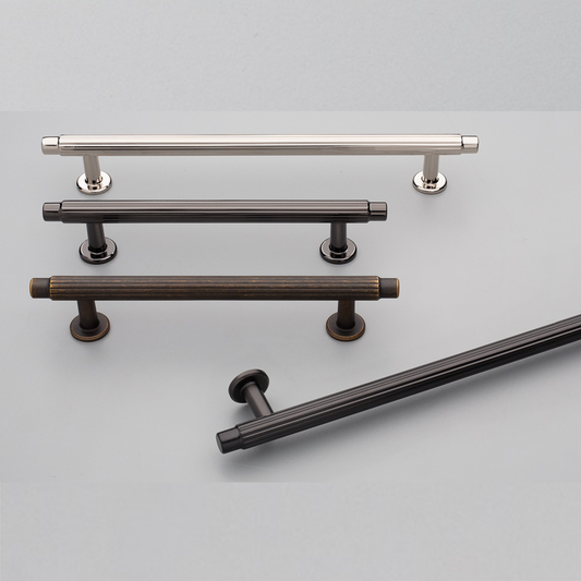 Kethy Skagen die-cast zinc cabinet handle in Black Nickel, Polished Nickel, Antique Brown and Gunmetal finishes – 128 mm & 192 mm