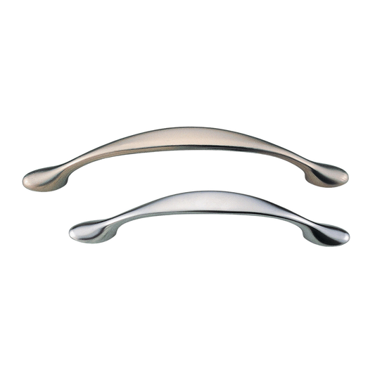 Kethy Slim DB 128mm cabinet handle modern slim double bow pull handle for kitchen cabinets and drawers in die-cast zinc finish