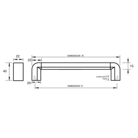 Kethy 22mm Stainless Steel Tapered Handle