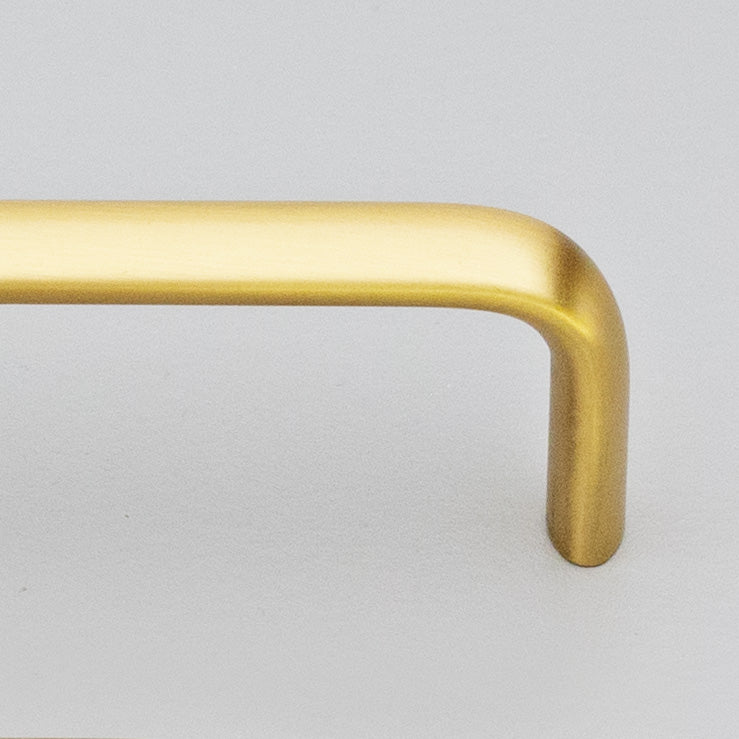 Kethy Trumpet solid brass cabinet and drawer handle in polished brass gloss or brass matt finish, available in 128mm, 160mm, 224mm centres