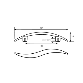 Kethy Wave Handle 96mm