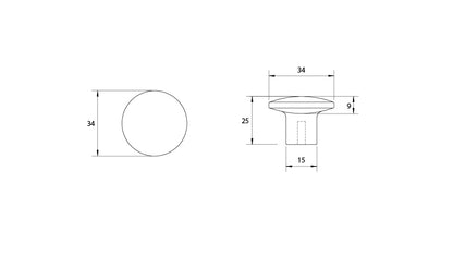 Kethy Yarra cabinet knob for cupboards and drawers, modern furniture hardware design
