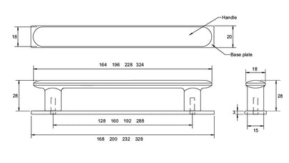 Kethy Yarra modern cabinet pull handle in matt finish – available in multiple centre‑to‑centre sizes for kitchen, wardrobe and furniture hardware