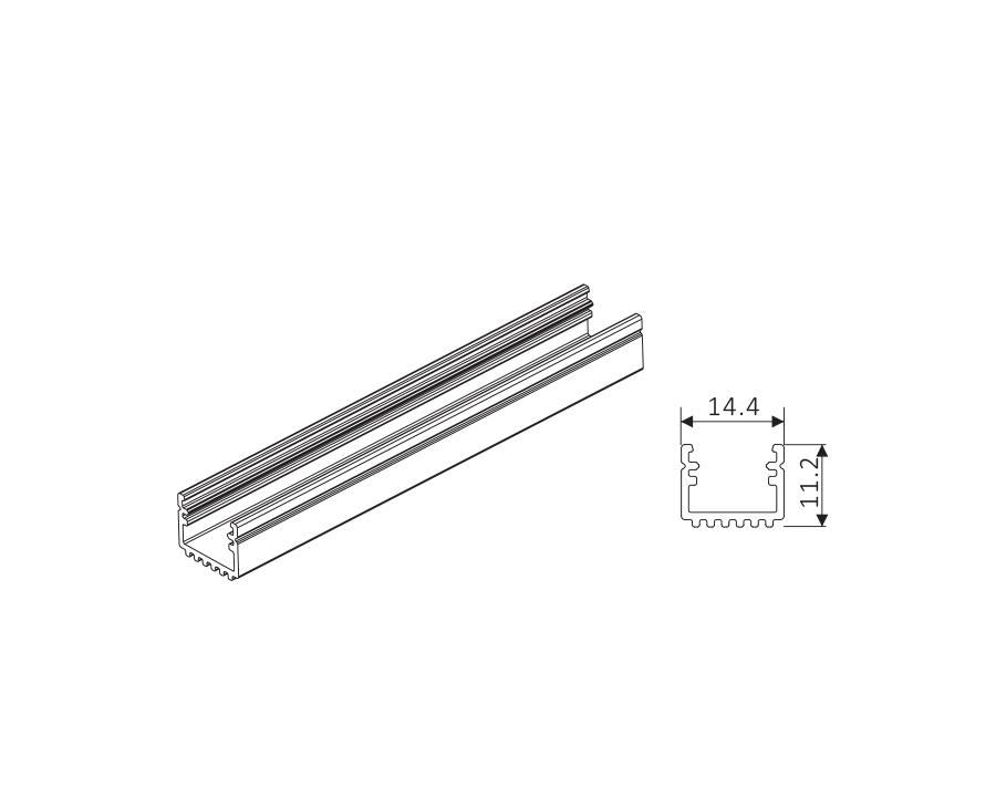 L&amp;S Malindi Meccano Aluminium Profile. For use with Flexible Strip Reel. Length: 1500mm
