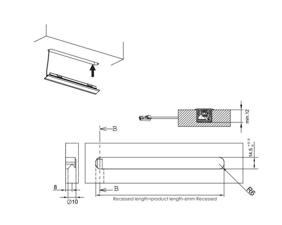 L&S Malindi Meccano Aluminium Profile. For use with Flexible Strip Reel. Length: 1500mm