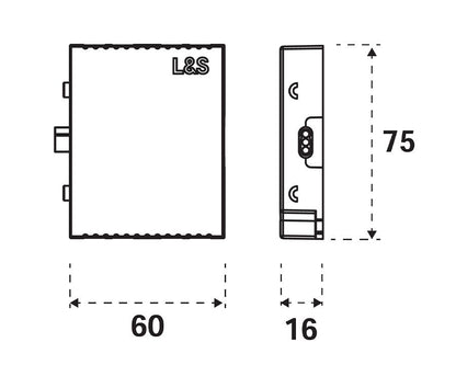 L&S MEC System Standard Distribution Module. 8 ways. 24 Volt