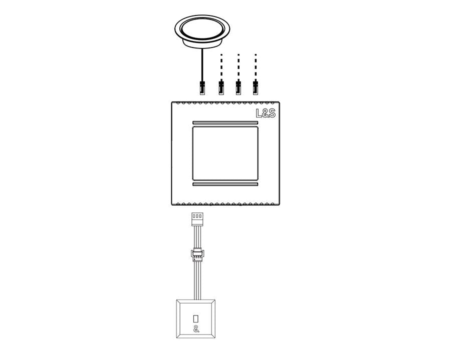 L&S MEC System Wired Sensor Distribution Module for Sensors and Switches. 4 ways. 24 Volt