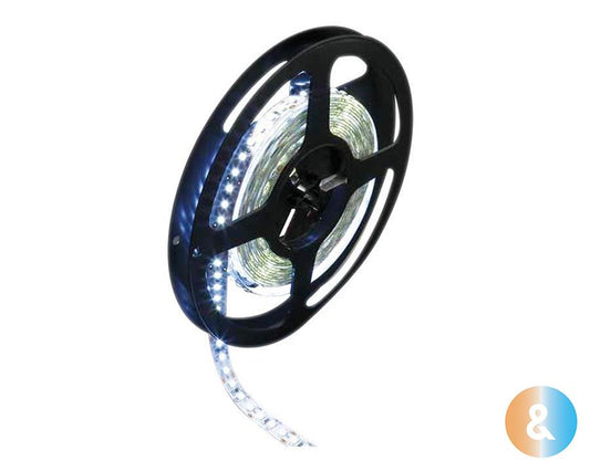 L&S LED 24V Flexible Strip Reel. Length: 5 metres. Colour: Warm White to Cool White (3000K - 6500K). 120 LED's per metre.