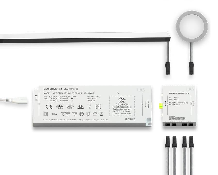 L&S MEC 8-way standard distribution module – 24V smart lighting control for multiple circuits, enabling efficient and customizable lighting setups.