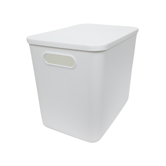 Large White Storage Tub with Lid-0