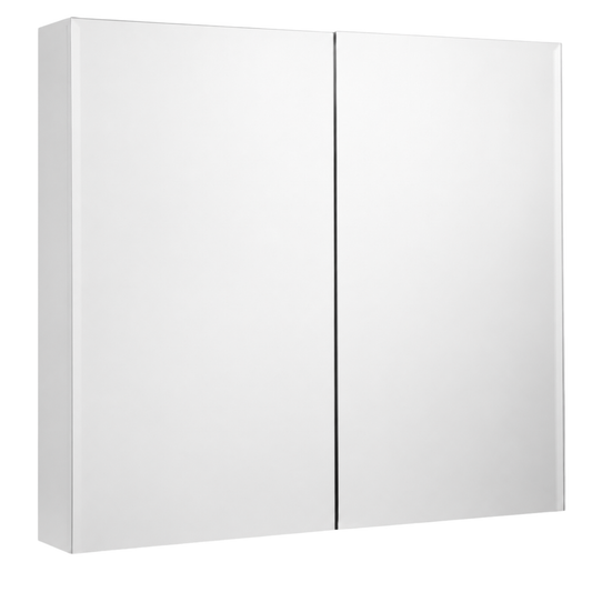 750 x 750mm pencil edge mirrored shaving cabinet for bathroom storage and organisation