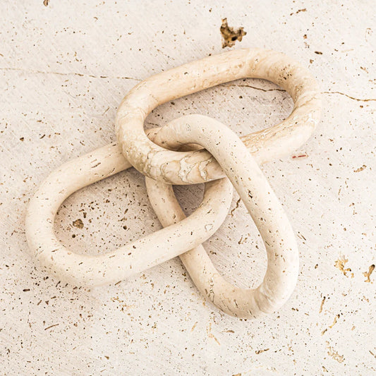 Luminous decorative marble chain with interlocking links, perfect for coffee tables, shelves, consoles, and modern luxury home décor styling.