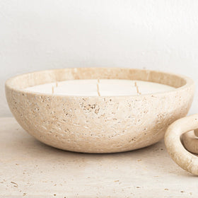 Luminous Travertine Candle