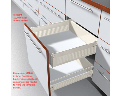 Blum METABOX Front Fixing Bracket, H Height, For INNER Drawer. Left Hand by W&B
