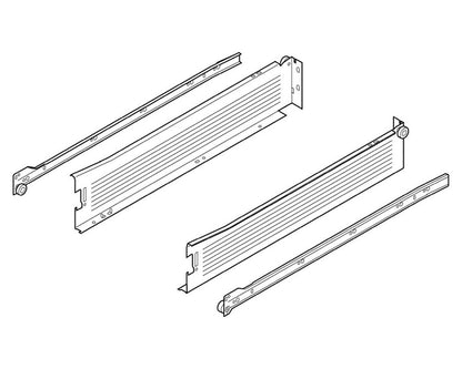 Blum METABOX Single Extension Steel Sides. 86mm X 400mm. *Sides And Runners Only* 320M4000C15