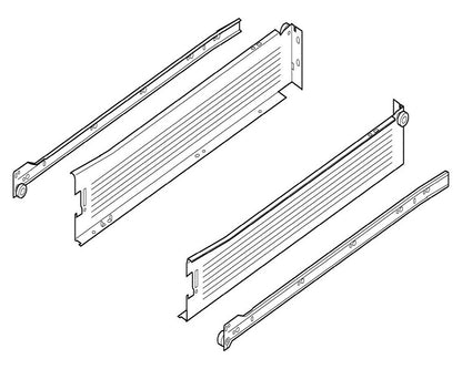 Blum METABOX Single Extension Steel Sides. 86mm X 500mm. *Sides And Runners Only* 320M5000C15