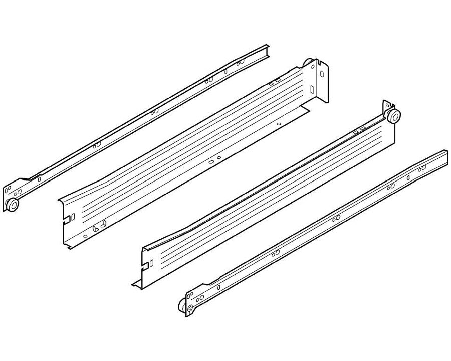 Blum METABOX Single Extension Steel Sides. 54mm X 400mm. *Sides And Runners Only* 320N4000C15