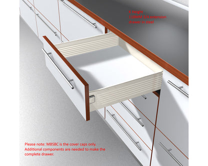 Blum METABOX Cover Cap, Rectangular Symmetrical In Cream ZAA.3500