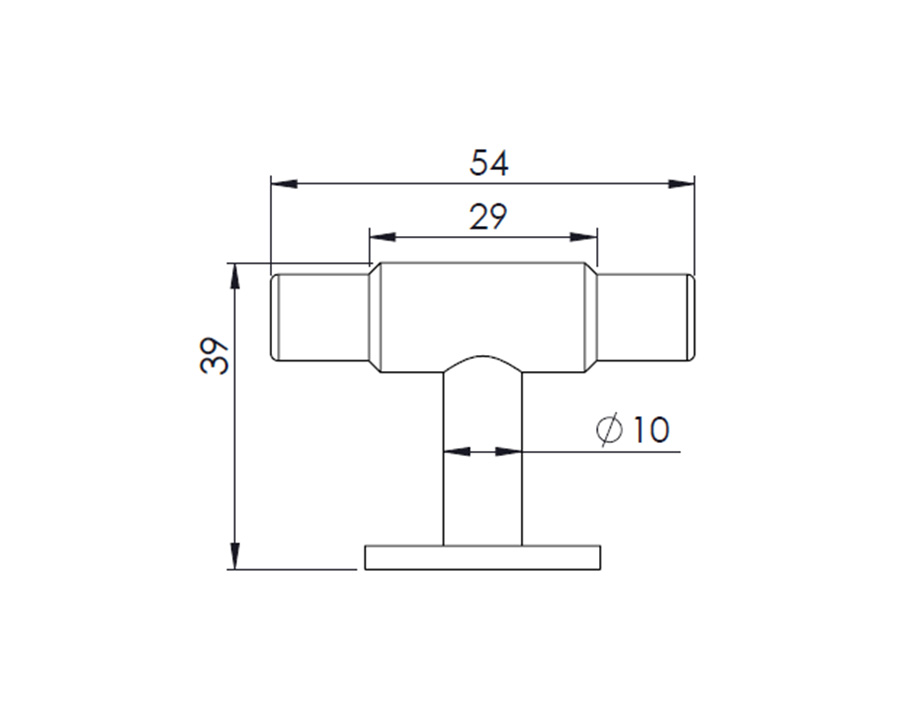 Furnipart Manor T Knob. Finish: Gold. Diameter: 30mm