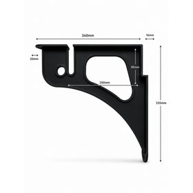 Wardrobe Shelf Bracket | Matt Black