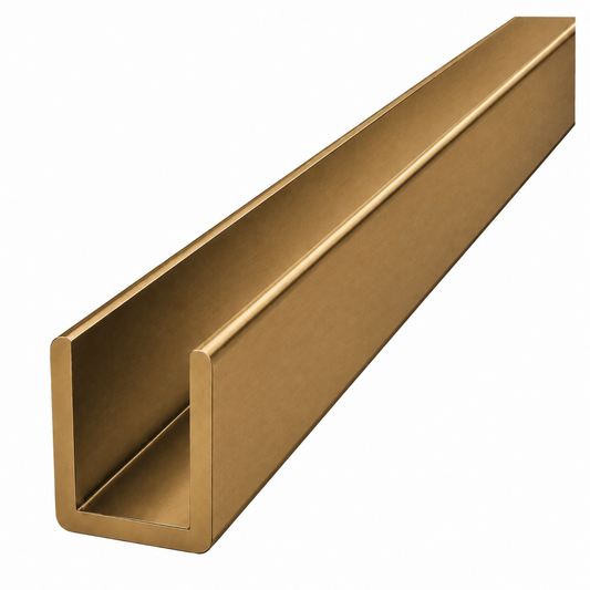 Matt bronze aluminium wardrobe U channel 5.5m profile for sliding door framing and panel installation