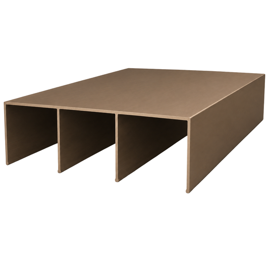 Matt bronze aluminium wardrobe top triple track 5.7m system for sliding wardrobe doors and smooth door operation