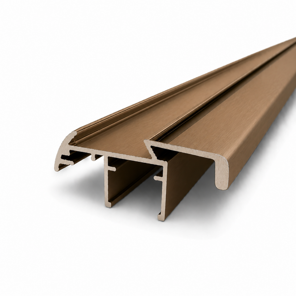 Matt bronze semi frameless wardrobe sliding door grip style aluminium profile for wardrobe door frame installation and smooth sliding system performance