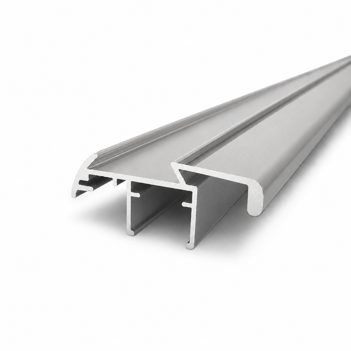 16mm Wardrobe Grip Style | Semi Frameless | Matt Silver