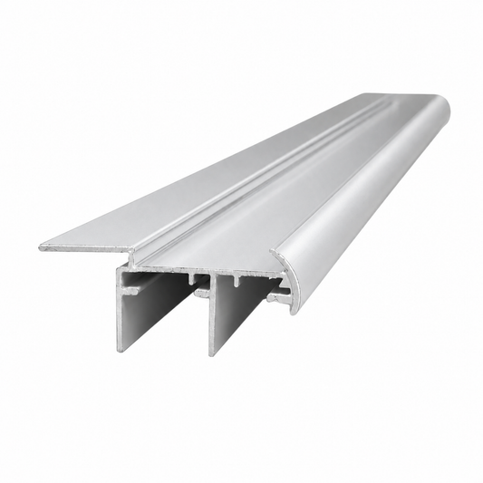 Matt silver frameless wardrobe sliding door grip style aluminium profile for wardrobe door frame installation and smooth sliding system performance