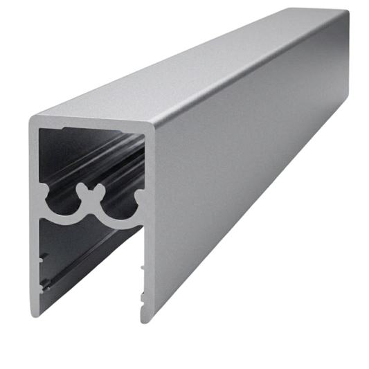 Matt silver wardrobe top and bottom track kit designed for 16mm sliding doors