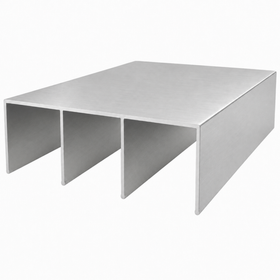 Matt Silver Top Track Triple 5.7m - Wardrobe sliding door track