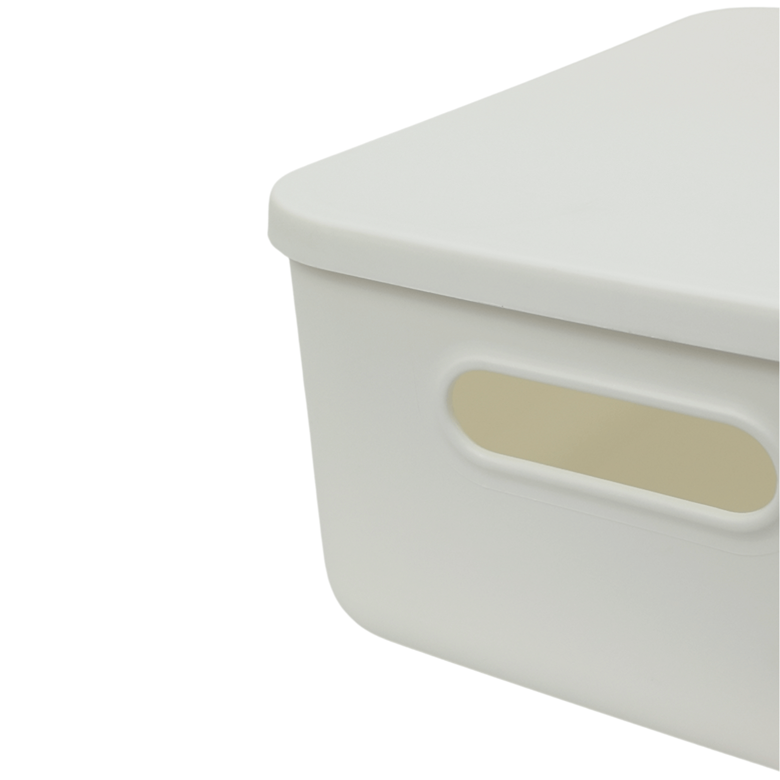 Medium White Storage Tub with Lid-3