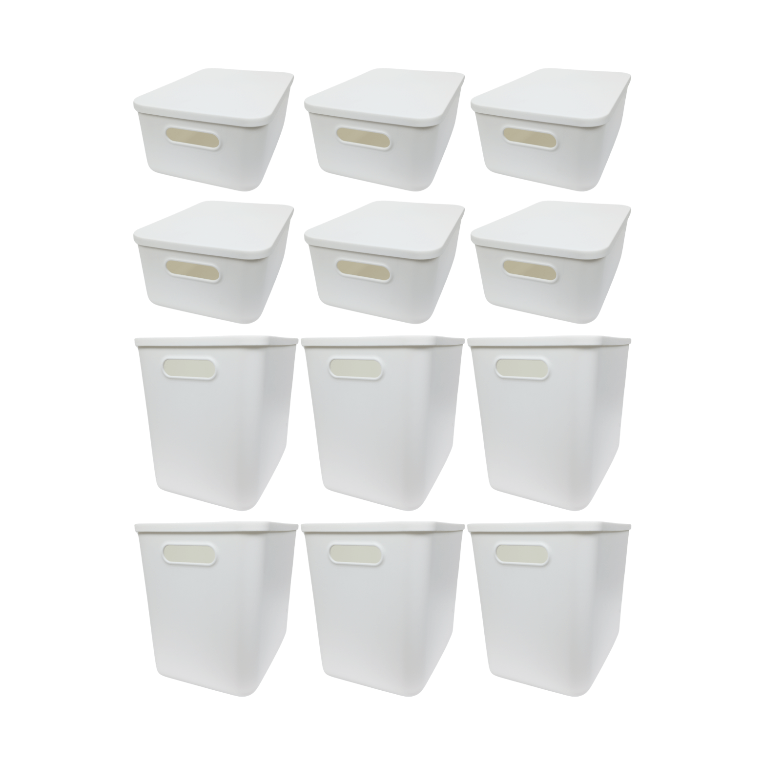 12-Pack White Storage Tubs with Lids-0