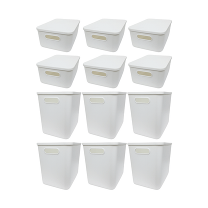 12-Pack White Storage Tubs with Lids-0