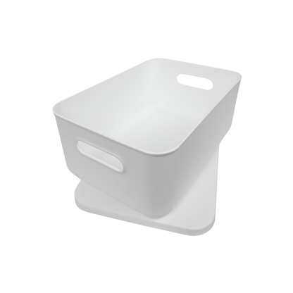 Medium White Storage Tub with Lid-2