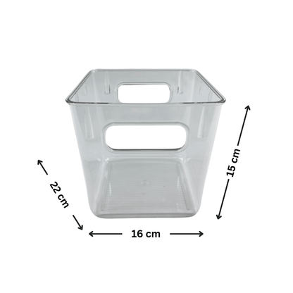 Medium Clear Bathroom Tub – Stackable Storage Organiser-1