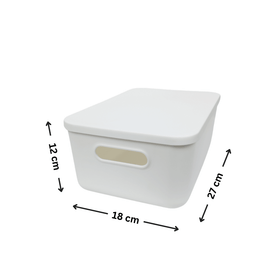 Medium White Storage Tub with Lid