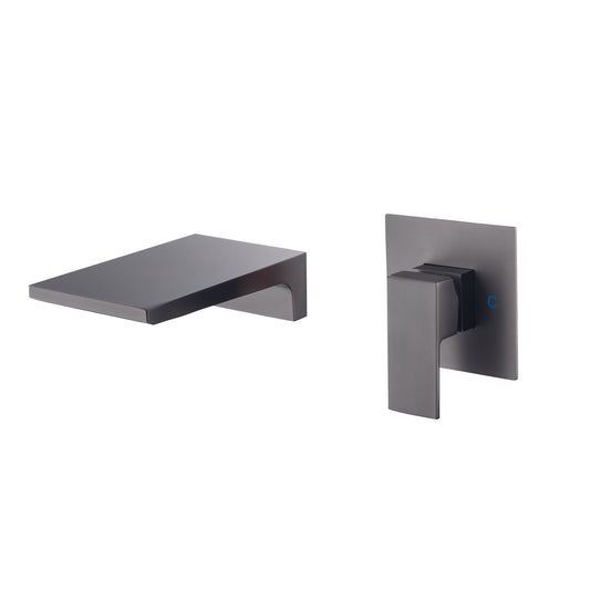 Imperial luxury wall-mounted waterfall bath faucet for bathroom tubs, featuring a modern matte black design with smooth cascading water flow and precise temperature control.