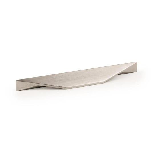 Momo Cutt handle on modern cabinetry, minimalist cabinet pull design in premium finish, contemporary architectural hardware for kitchen and furniture