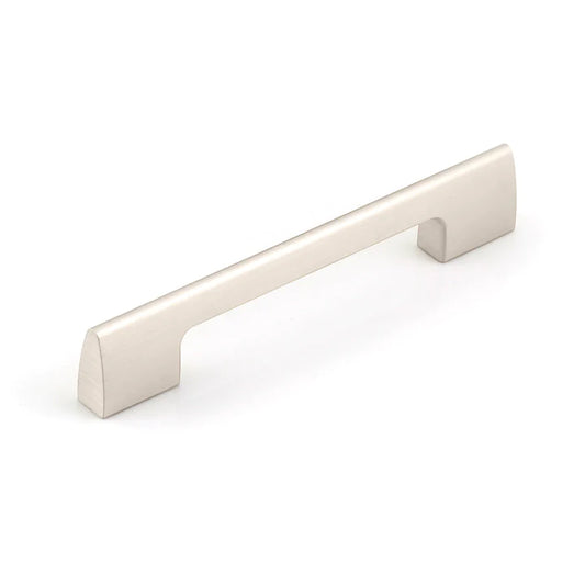 Momo Vieste modern aluminium D handle cabinet pull with curved top design, sleek contemporary kitchen drawer and furniture hardware