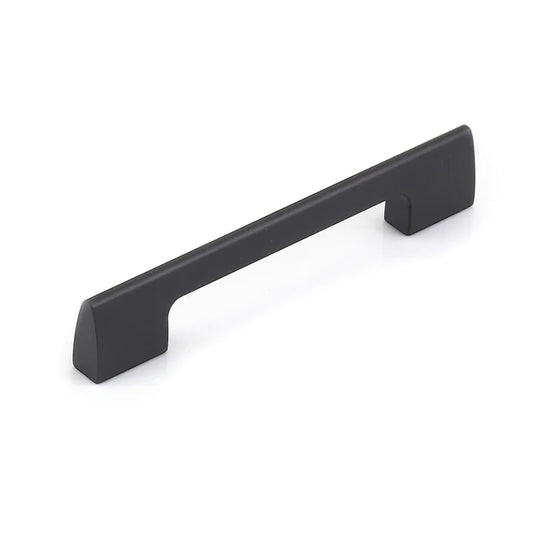 Momo Vieste modern aluminium D handle cabinet pull with curved top design, sleek contemporary kitchen drawer and furniture hardware