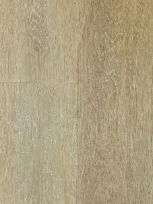 Ocean Breeze 8mm waterproof hybrid plank flooring with natural timber look, attached underlay, and 5G click lock installation.