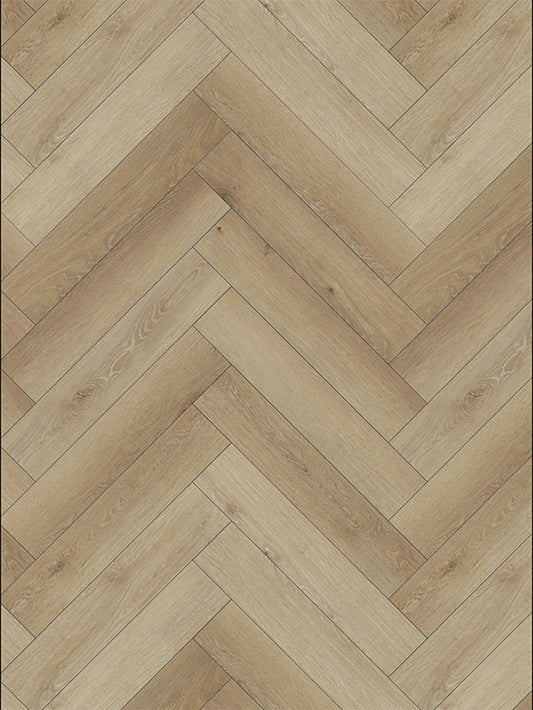 Ocean Breeze 8mm herringbone hybrid flooring with realistic timber grain finish, waterproof durable planks for stylish modern interiors