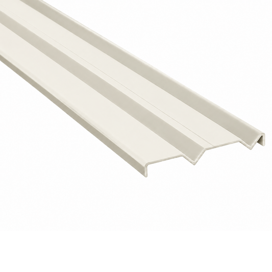 Off white 5.7m wardrobe bottom track with double track system for smooth sliding wardrobe doors