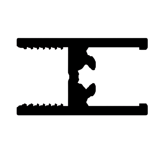Off white 12mm mullion mid rail open rail for wardrobe doors and frames