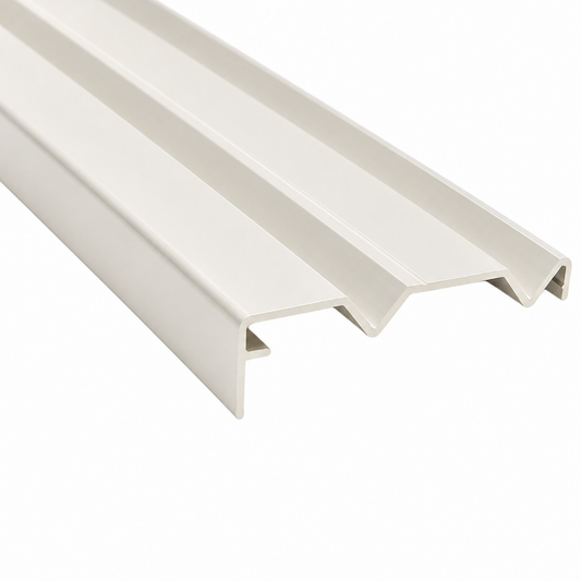 Off White aluminium wardrobe bottom double track 5.7m system for sliding wardrobe doors and smooth door guidance