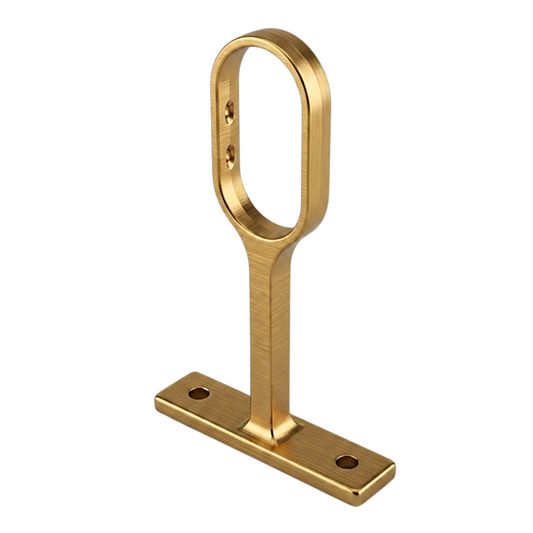16mm oval pillar centre brushed gold wardrobe rail support for cabinets and cupboards, durable metal rod holder with modern design